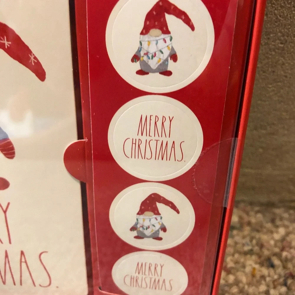 🆕 Rae Dunn MERRY CHRISTMAS Gnome Note Card Set